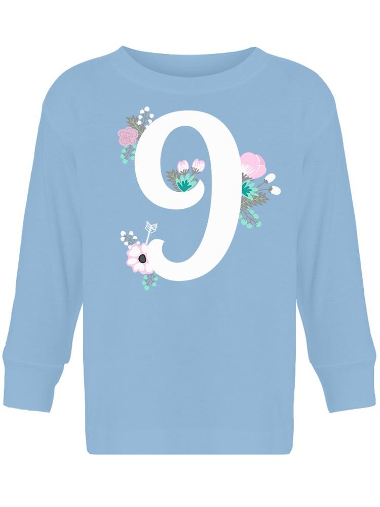 Number 9 With Flowers T-shirt