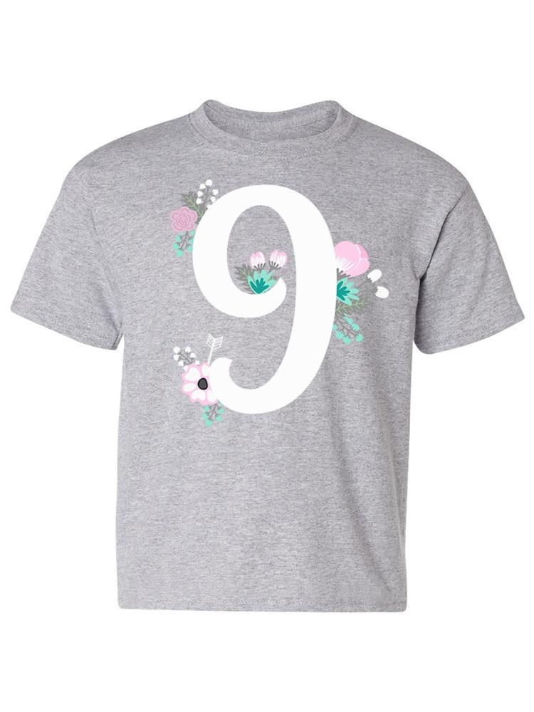 Number 9 With Flowers T-shirt