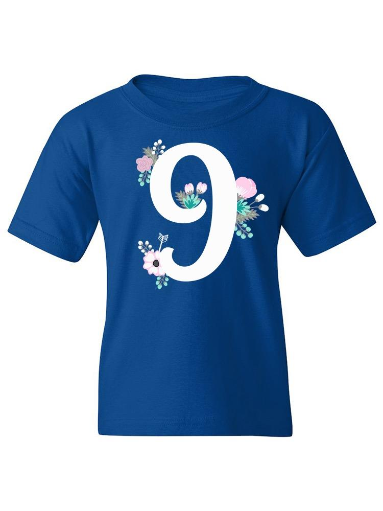 Number 9 With Flowers T-shirt