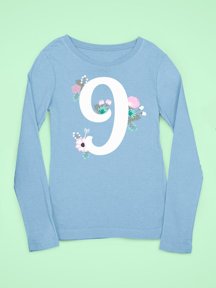 Number 9 With Flowers T-shirt