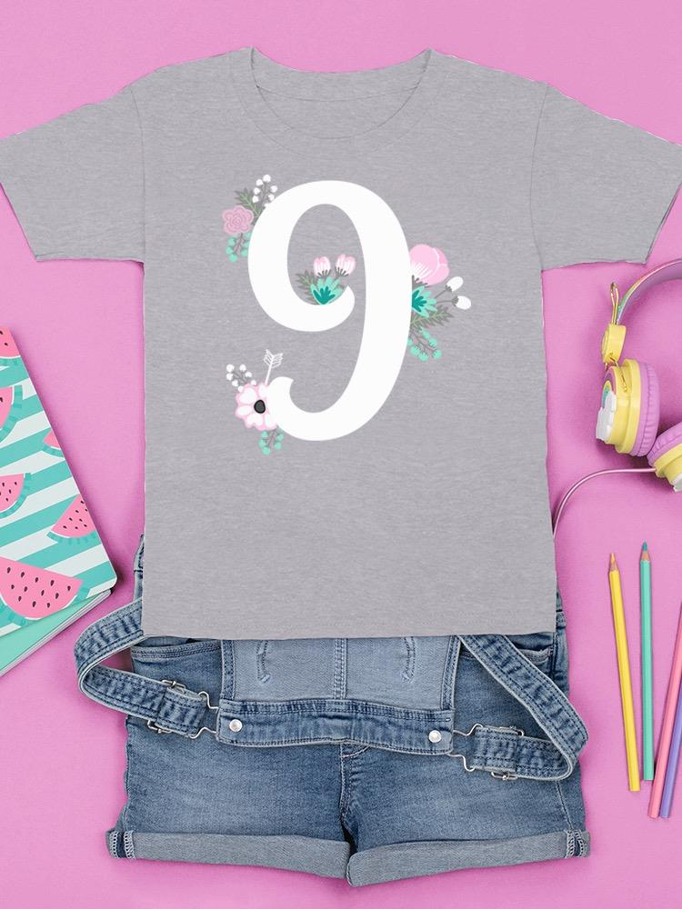 Number 9 With Flowers T-shirt