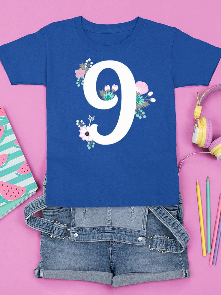 Number 9 With Flowers T-shirt