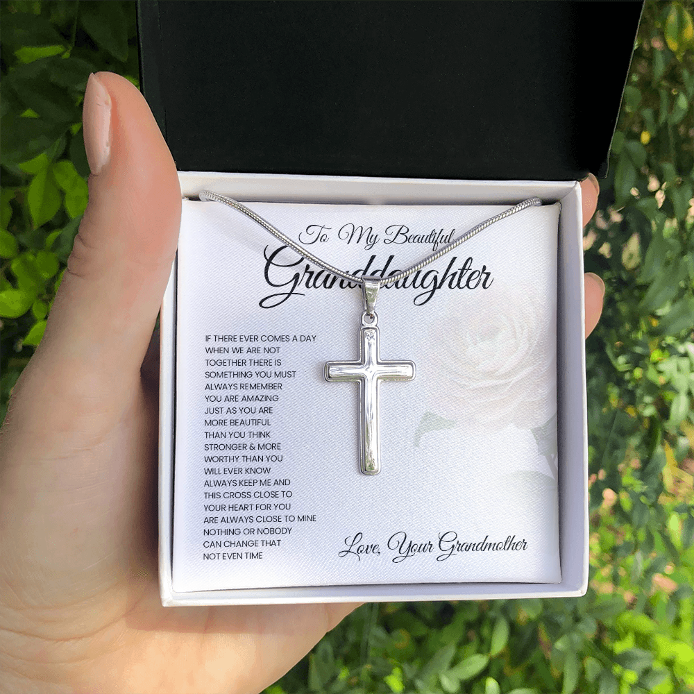 To My Granddaughter Personalized Cross Necklace