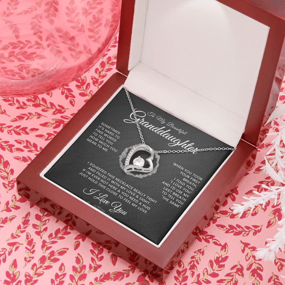 To My Beautiful Granddaughter Forever Love Necklace