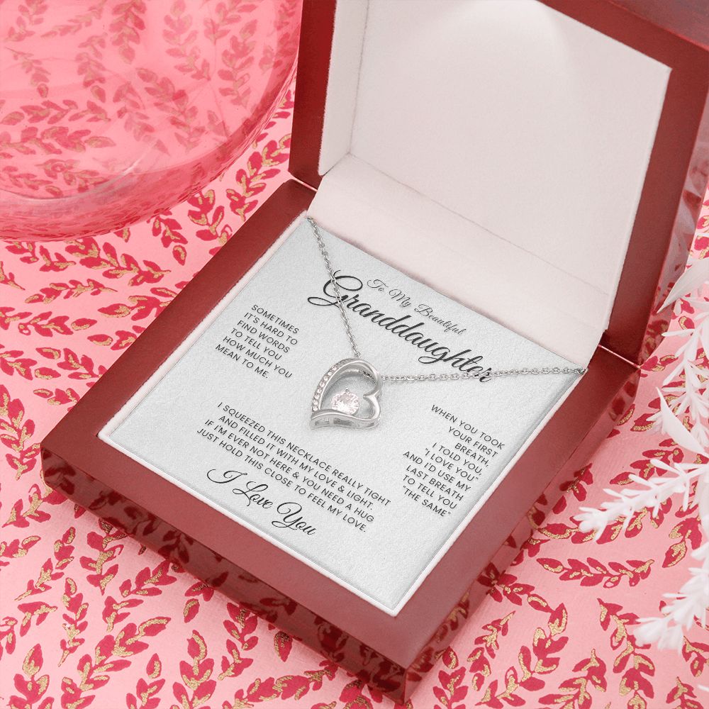 To My Beautiful Granddaughter Forever Love Necklace