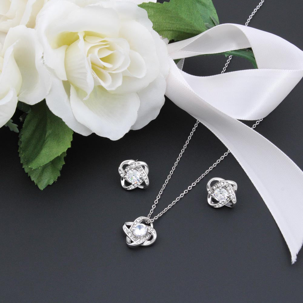 To My Dearest Soulmate Love Knot Necklace & Earrings Set