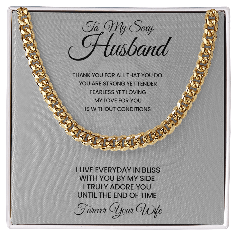 To My Husband Cuban Link Chain