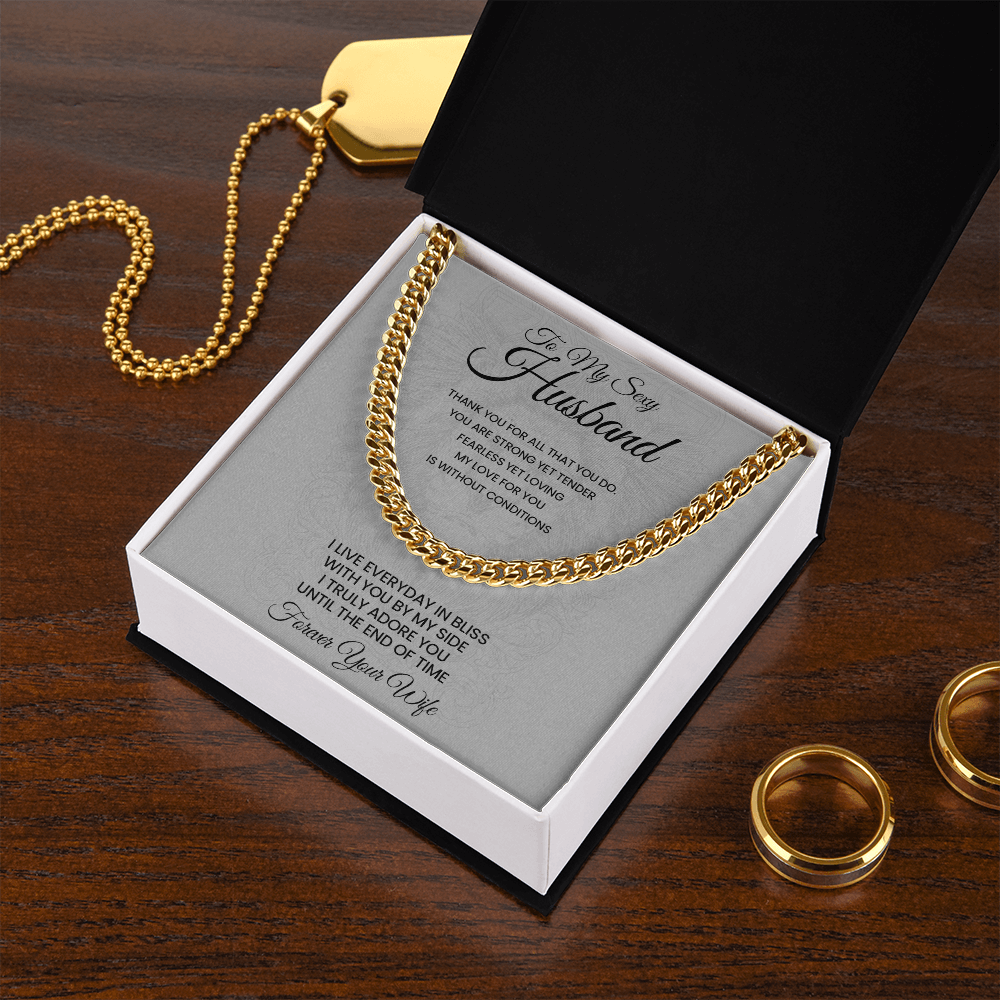 To My Husband Cuban Link Chain