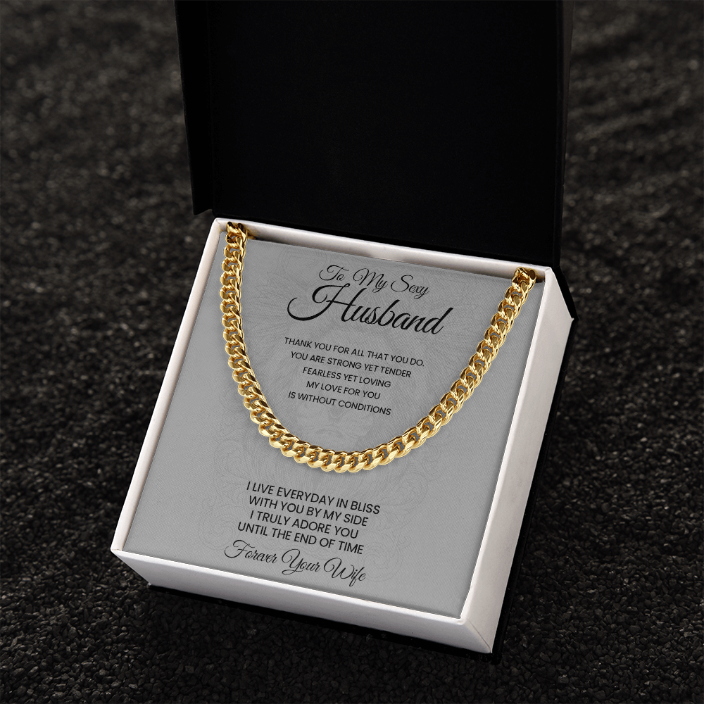 To My Husband Cuban Link Chain