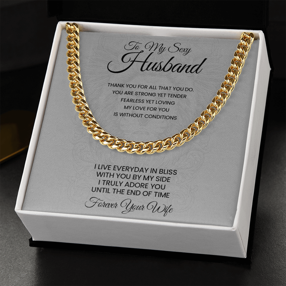 To My Husband Cuban Link Chain