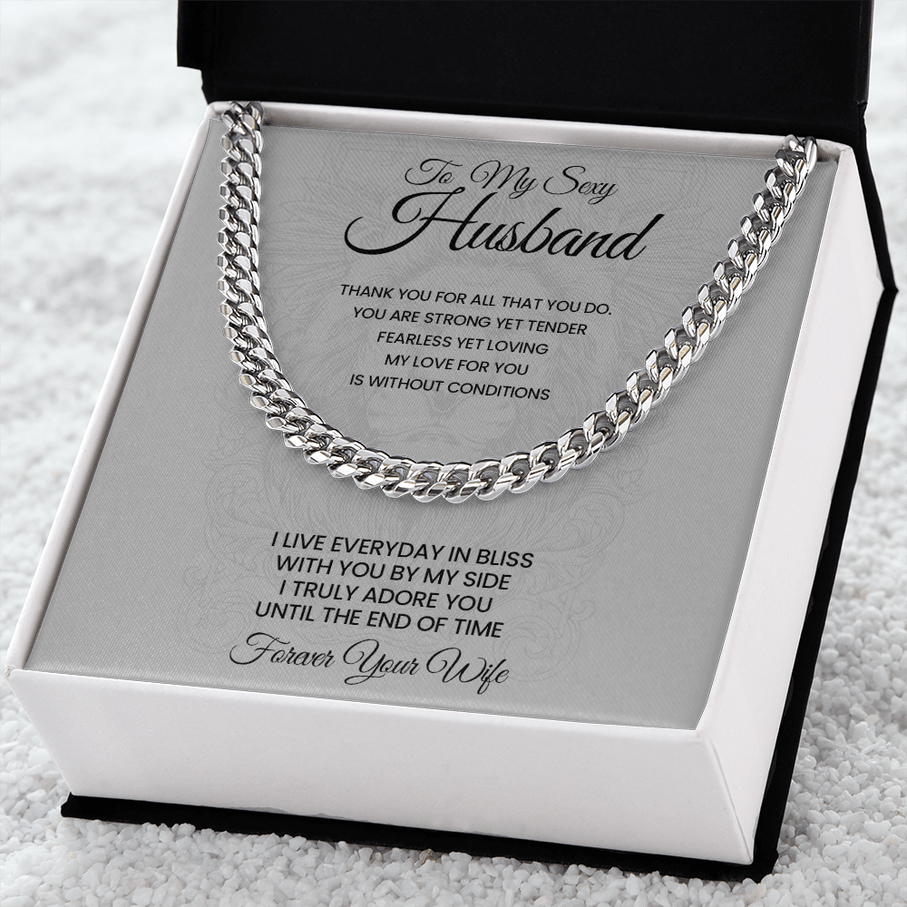 To My Husband Cuban Link Chain