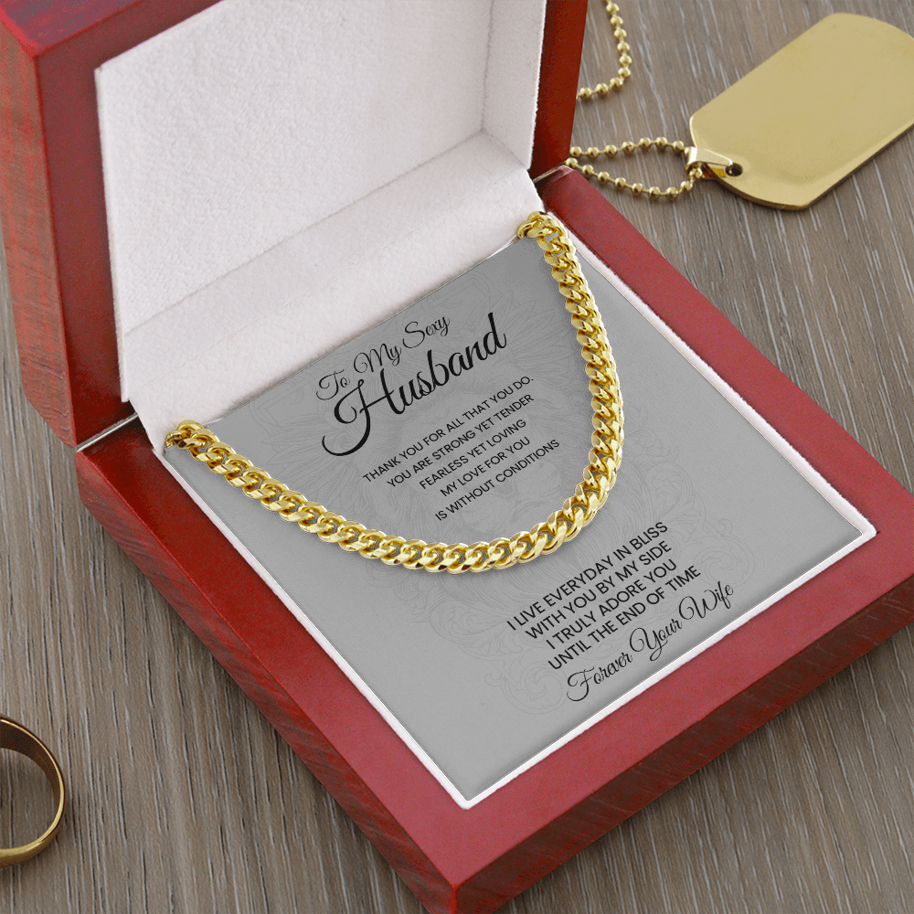 To My Husband Cuban Link Chain
