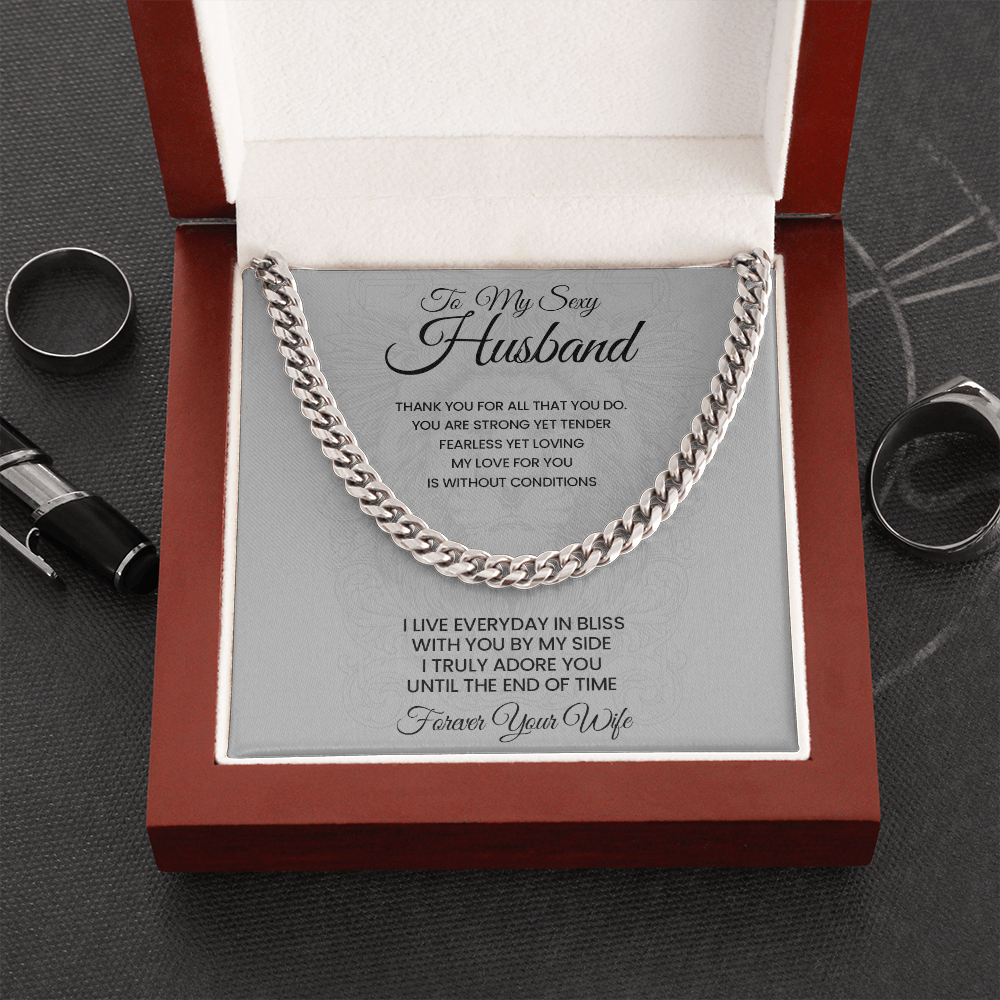 To My Husband Cuban Link Chain