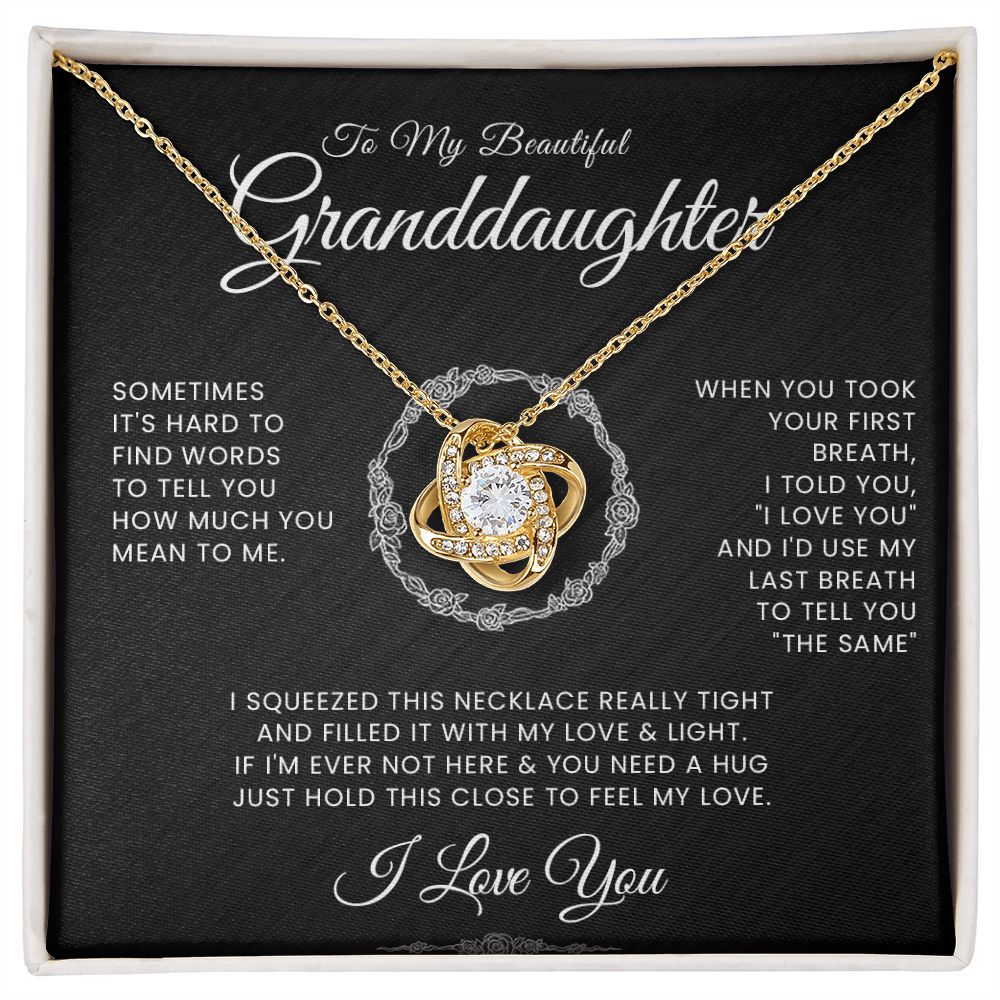 To My Beautiful Granddaughter Interlocking Hearts Necklace