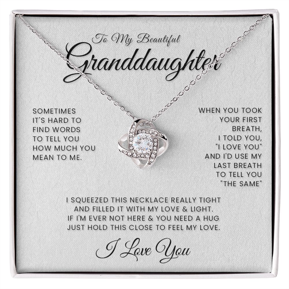 To My Beautiful Granddaughter Interlocking Hearts Necklace