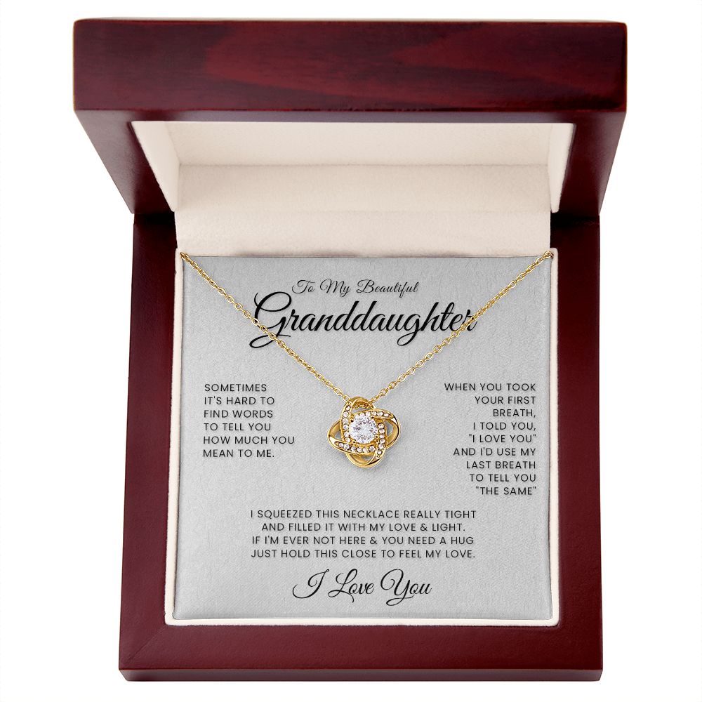 To My Beautiful Granddaughter Interlocking Hearts Necklace