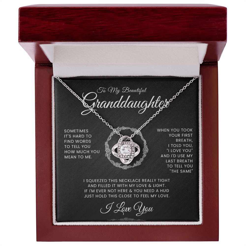 To My Beautiful Granddaughter Interlocking Hearts Necklace