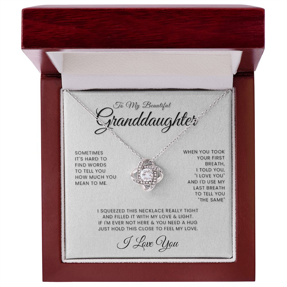To My Beautiful Granddaughter Interlocking Hearts Necklace