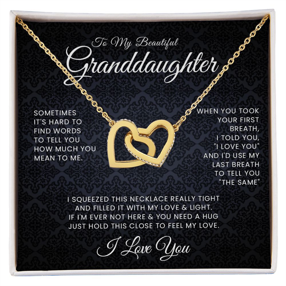 To My Beautiful Granddaughter Interlocking Hearts Necklace