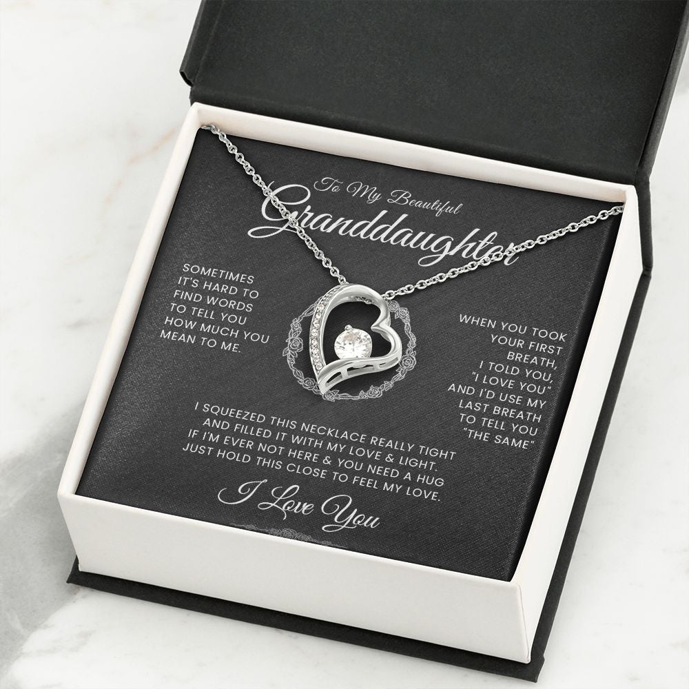 To My Beautiful Granddaughter Forever Love Necklace