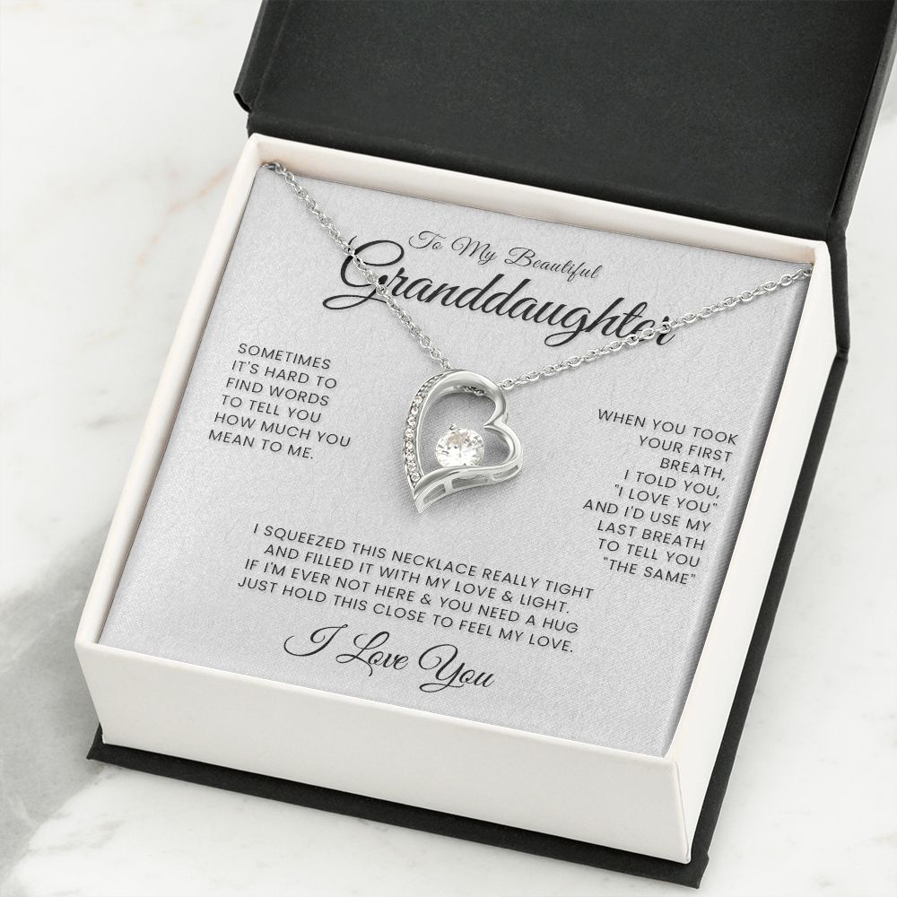 To My Beautiful Granddaughter Forever Love Necklace