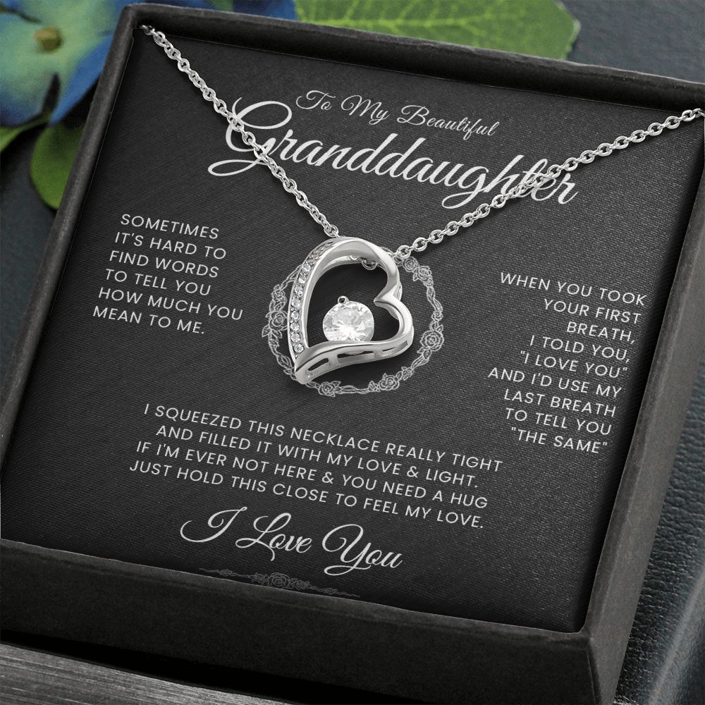 To My Beautiful Granddaughter Forever Love Necklace