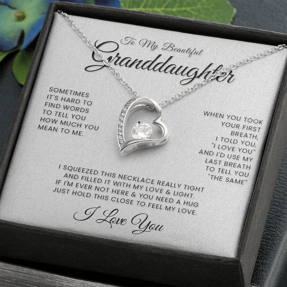 To My Beautiful Granddaughter Forever Love Necklace