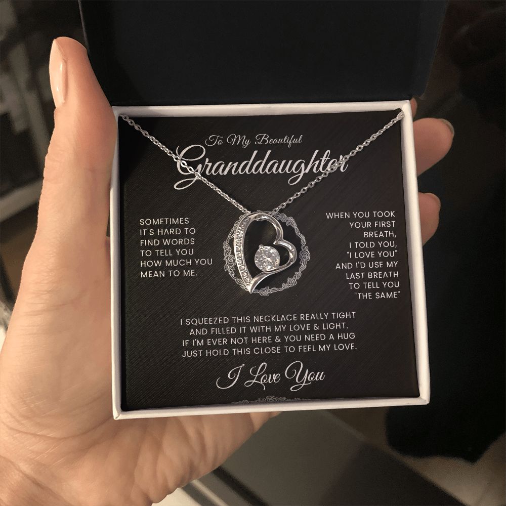 To My Beautiful Granddaughter Forever Love Necklace