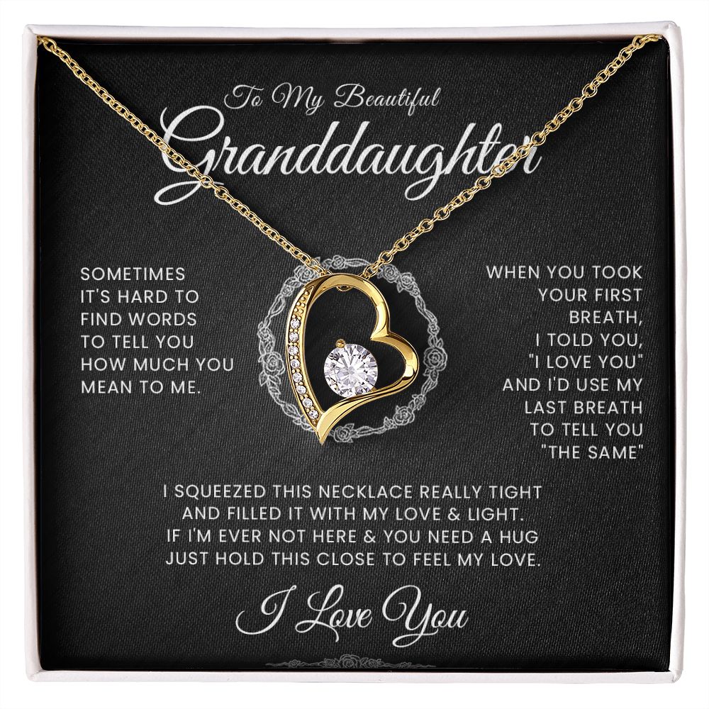 To My Beautiful Granddaughter Forever Love Necklace