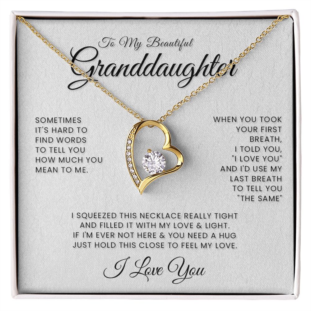 To My Beautiful Granddaughter Forever Love Necklace