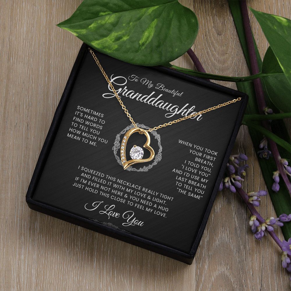 To My Beautiful Granddaughter Forever Love Necklace