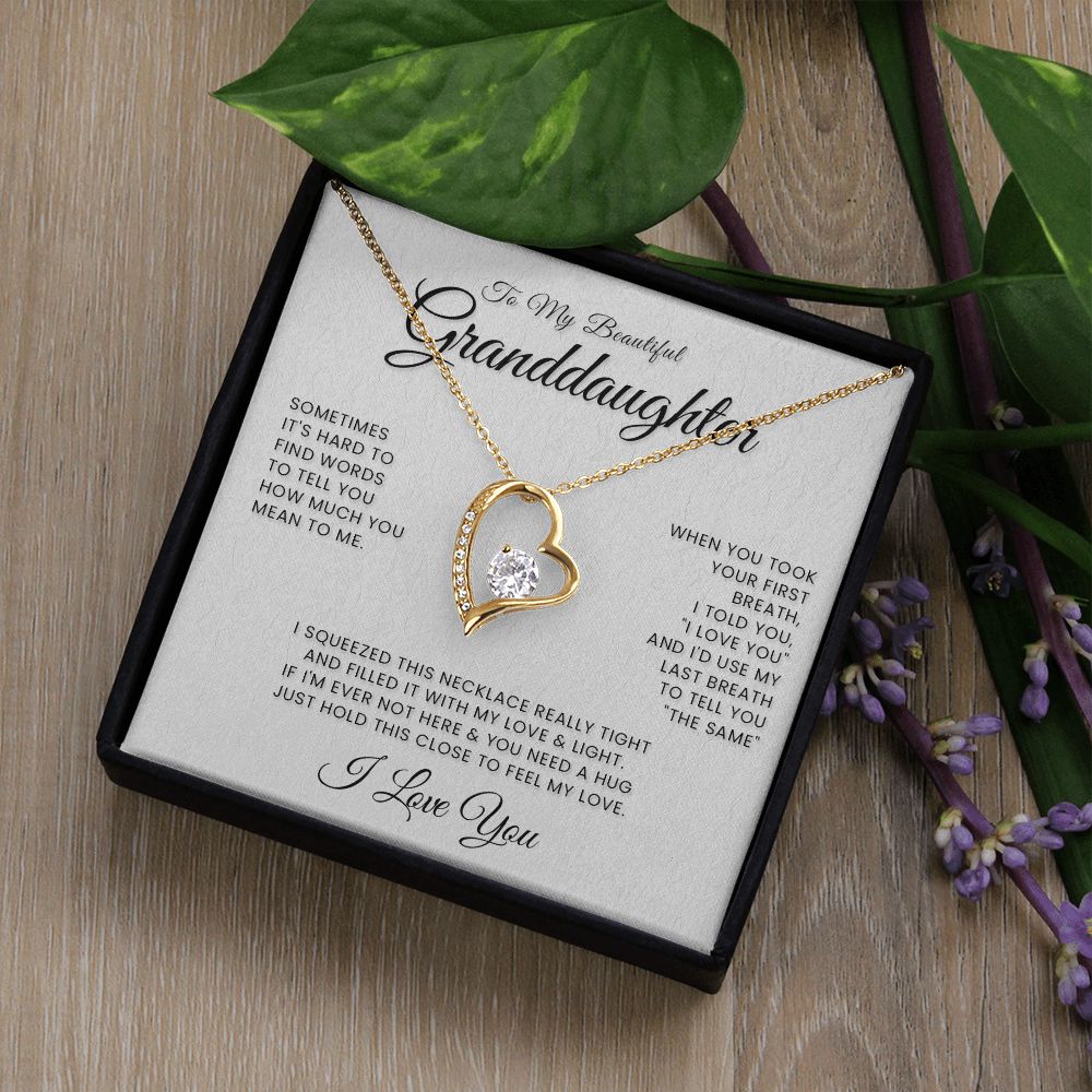 To My Beautiful Granddaughter Forever Love Necklace