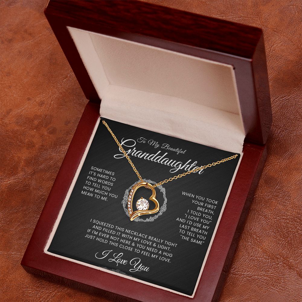 To My Beautiful Granddaughter Forever Love Necklace