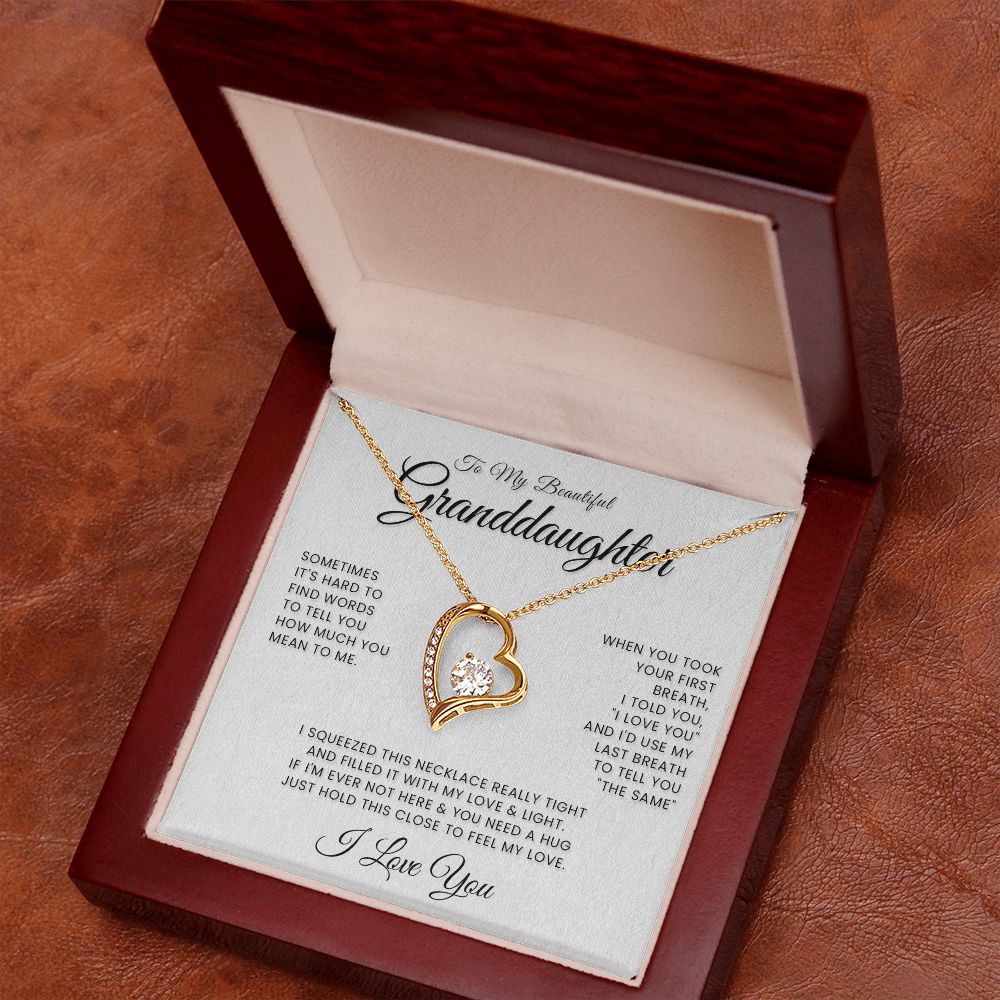 To My Beautiful Granddaughter Forever Love Necklace