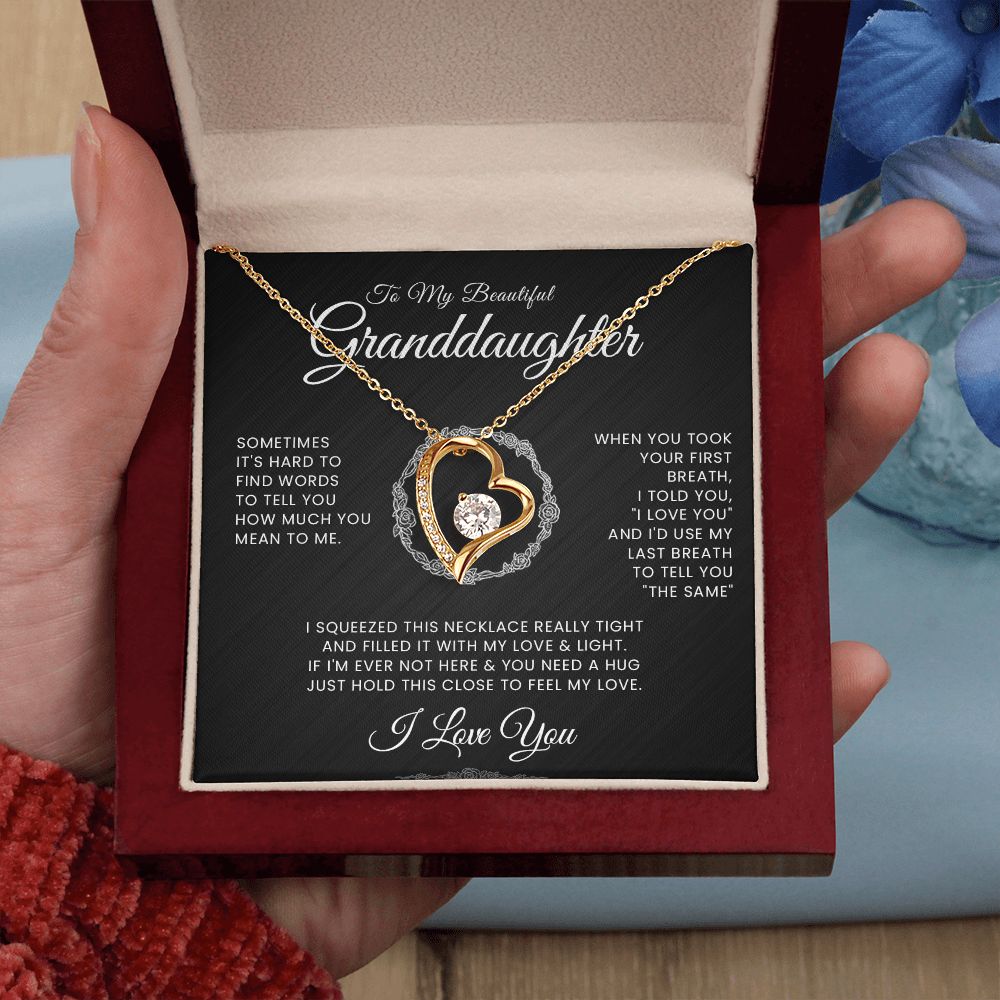 To My Beautiful Granddaughter Forever Love Necklace