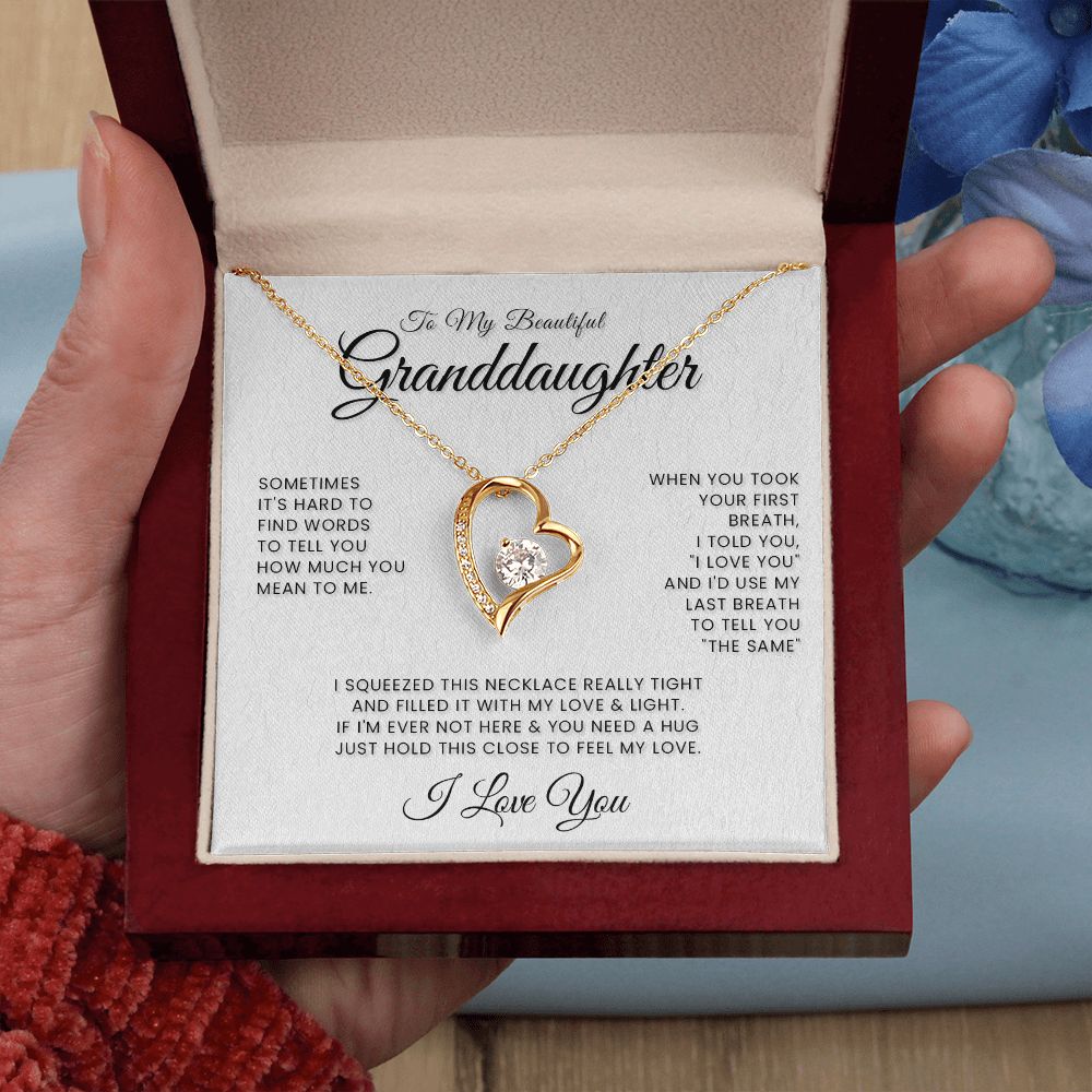 To My Beautiful Granddaughter Forever Love Necklace