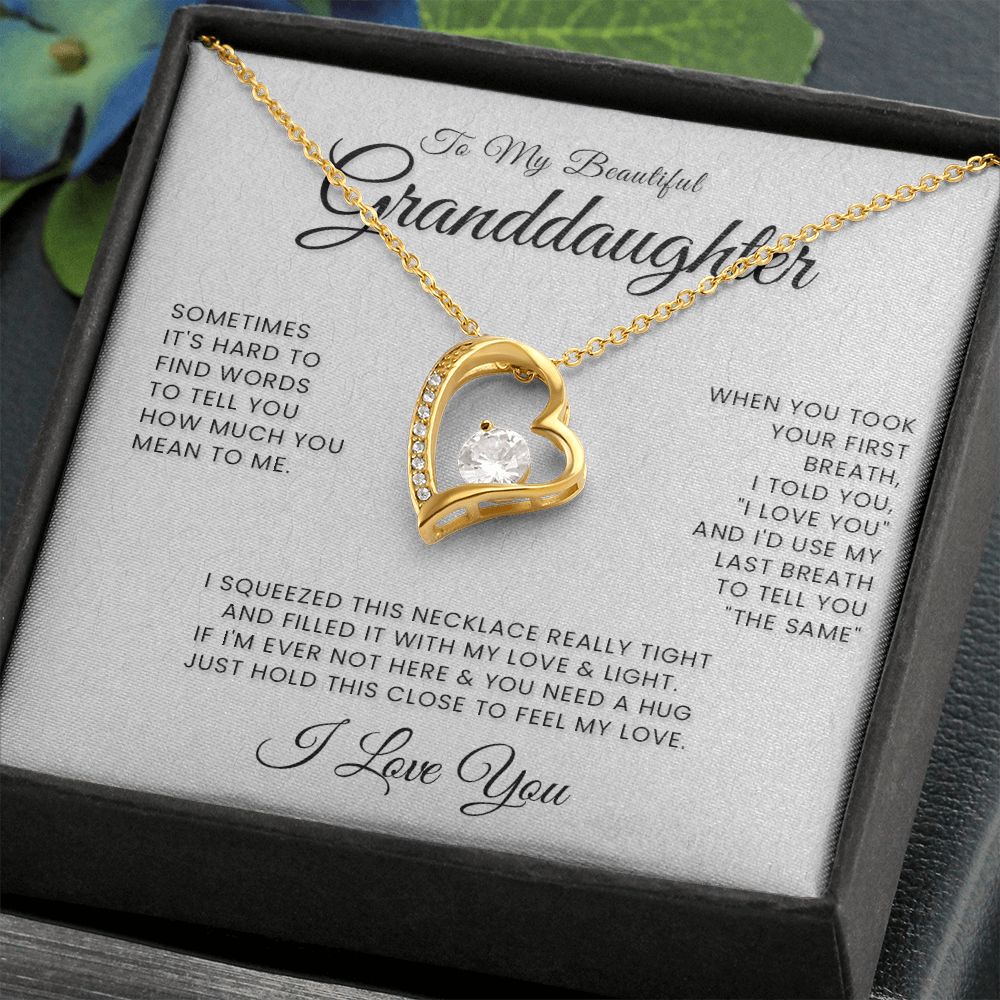 To My Beautiful Granddaughter Forever Love Necklace