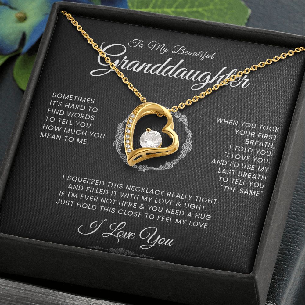 To My Beautiful Granddaughter Forever Love Necklace